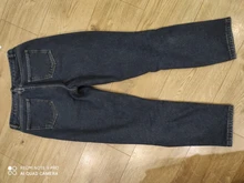 Mom Jeans Clothing Harem-Pants Velvet High-Waist Plus-Size Woman Blue Winter Denim 