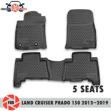 Коврики для Toyota Land Cruiser Prado 150 2013~ 5 мест коврики Нескользящие полиуретановые защита от грязи интерьер стайлинга автомобилей
