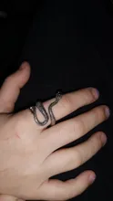 1 Uds estereoscópica nuevo Retro Punk muy grandes anillo de serpiente de la personalidad de la moda serpiente anillo ajustable con apertura de la joyería como regalo