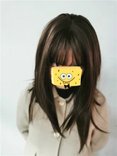 EASIHAIR-Peluca de BoBo marrón oscuro con flequillo, sintética, ondulada, de capa media, para mujeres negras, Cosplay, fiesta, resistente al calor, Natural