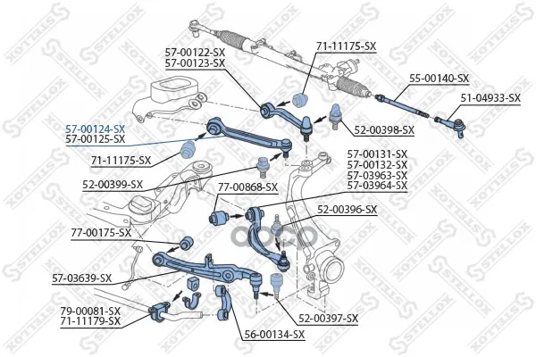 57-00124-Sx_рычаг Передний Верхний Левый! Audi A6 All 04/A8, Vw Phaeton All 02 Stellox 5700124sx Stellox арт. 5700124SX