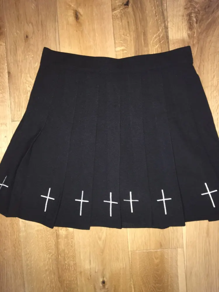 Gothic Mini Skirts with cross E-girl Pastel gothic photo review
