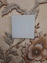 Interruptor táctil con Panel de cristal blanco, AC220V,1/2/3 entradas, 1 vía, para pared, EU/UK