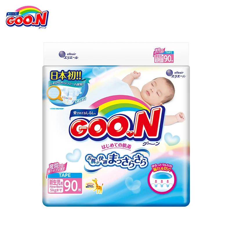 

Подгузники GOON для Мальчиков и Девочек до 5 кг (90 шт.) NB