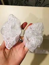 Withe-Cinta para la cabeza con flor para bebé y niña, Lazo de cristal de encaje, accesorios elásticos para bebé, diademas para bebé, accesorios de fotografía