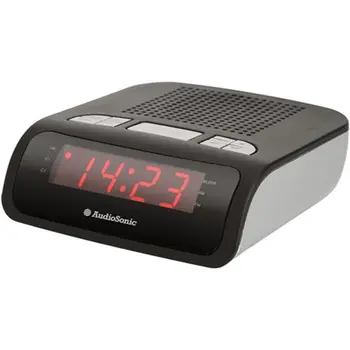

PORTABLE RADIO ALARM CLOCK AUDIOSONIC DUAL ALARM AM/F