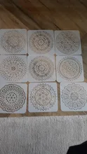 Plantilla para pintura libro de recortes colorear plantilla decorativa para álbum en relieve, Mandala redondo, geometría, manualidades, 15x15cm, paquete de 9 unidades