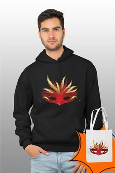 

Angemiel Wear Red Ball Mask Black Male Hooded Sweatshirt Bags Kombin