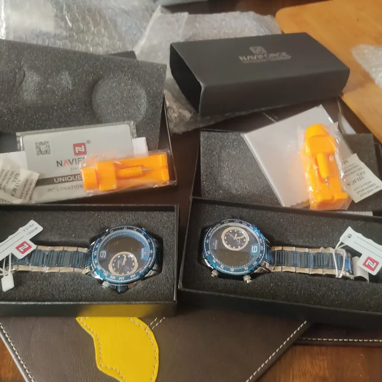 NAVIFORCE Luxury Brand New Watch for Men Stainless Steel Dual Display Quartz Wrist photo review