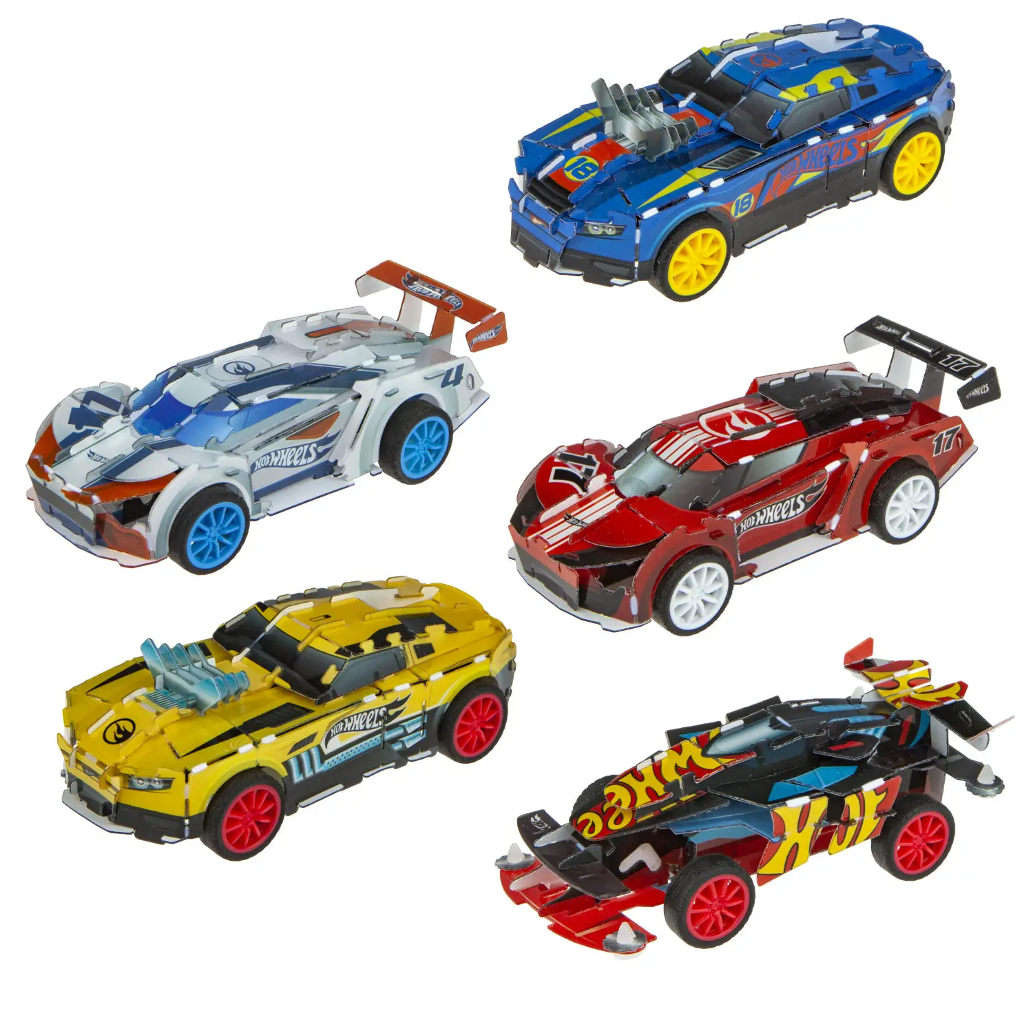 Игрушка для мальчиков 3D Модель сборки Hot Wheels 5 в 1 набор творчества подарок ребёнку