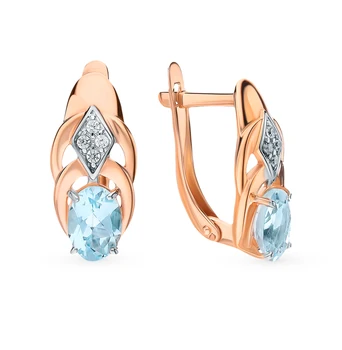 

Gold earrings with Topaz and cubic zirconia sunlight sample 585
