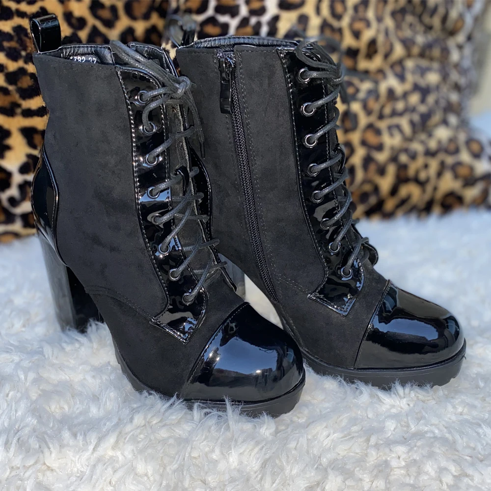 military style heeled boots