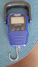 RUNCL-báscula de pesca portátil con pantalla LCD, balanza electrónica Digital de mano, pesaje, Escala de gancho colgante con cinta de 1,5 M, 50KG