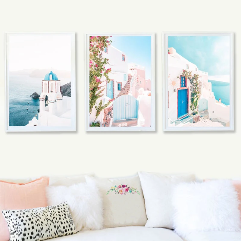 Mamma Mia College Dorm Decor Santorini Greek Island Travel Poster 