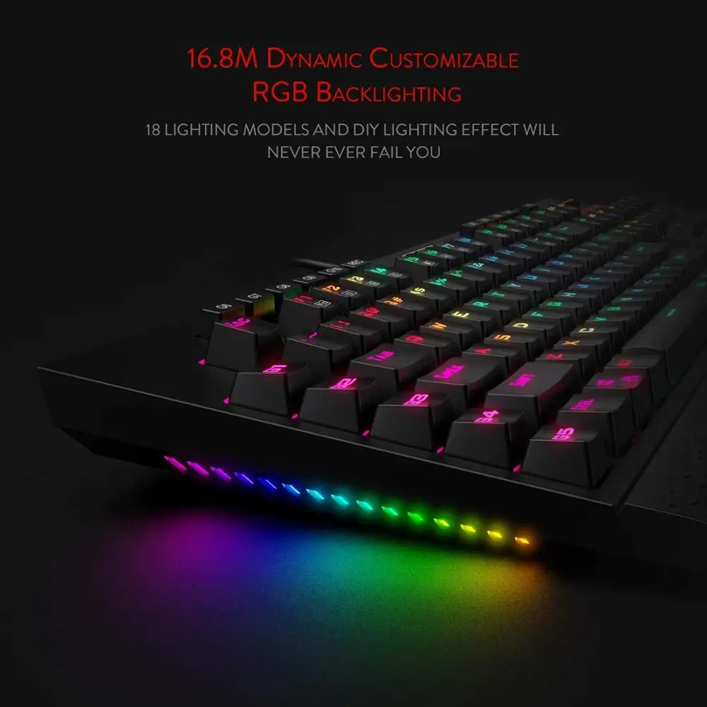  Redragon K586 Brahma RGB Mechanical Gaming Keyboard with 10 Extra On-Board Macro Keys Dedicated Med