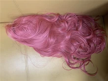 Cosplay Wigs Tiny-Lana Black Pink Women Middle-Part Heat-Resistant Long Ombre Ash 