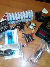Kit completo de máquinas de tatuaje, pistola de tinta negra, fuente de alimentación, agarres, herramientas de arte corporal, conjunto de tatuaje, maquillaje permanente
