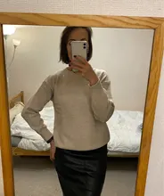 Hirsion-suéter holgado de gran tamaño para mujer, jersey básico de punto elegante, cuello redondo, suave, de Cachemira, para invierno, 2020