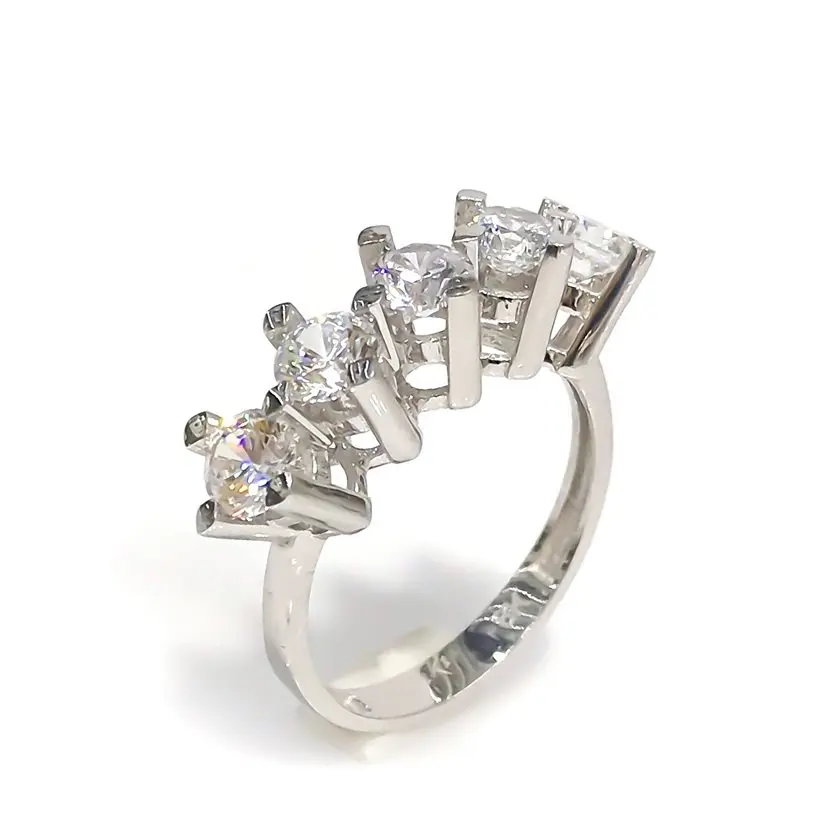 

8 Sterling White Gold Dibs Diamond Handwork Ring