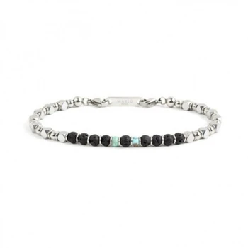 

Marlu Bracelet Turquoise Stone Black AND Steel 1BR0009