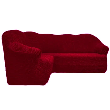 

Cover for corner sofa, without ruffles, Burgundy