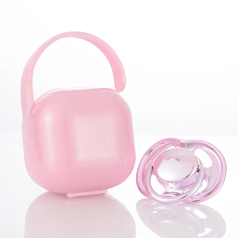 MIYOCAR Unique Design With Gold blue Coating FDA Approved safe Silicone Soother Pacifier and pacifier nipple storage box