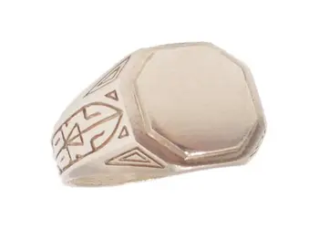 

Octagonal Knight silver stamp the Egyptian engraved arm