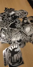 Pegatinas metálicas blancas y negras para ordenador portátil, grafiti, pegatina para ordenador portátil, equipaje, coche, estilo de pared, guitarra, geniales, 50 Uds., gran oferta