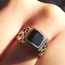 Anillo de navidad plateado para hombre, anillos de esmalte cuadrado y negro, joyería fina, alta calidad, 8-11