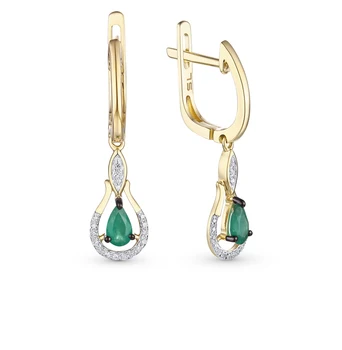 

Sunlight gold earrings with emeralds and diamonds