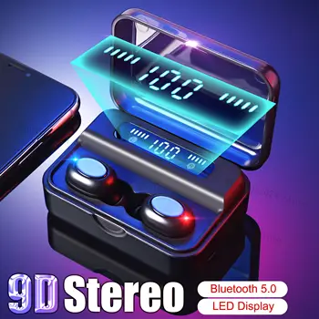 

TWS Bluetooth 5.0 Earphone Wireless Earbuds Stereo Sport Headsets 2000mAh LED Display Waterproof Blueooth Headphones For Phone