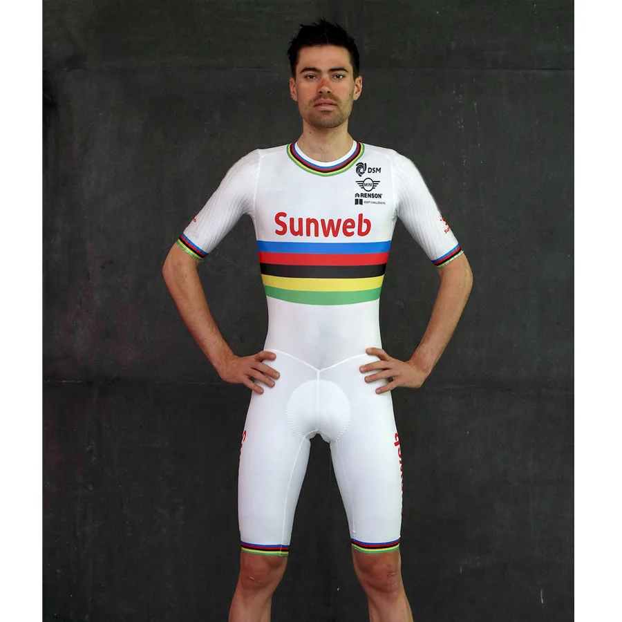 Новинка, летний костюм SUNWEB team, обтягивающий мужской костюм, одежда для велоспорта, ropa ciclismo, велосипедный костюм, одежда для гонок - Цвет: Белый
