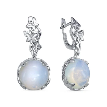 

925 sterling silver earrings with stones: Moonstone Sint., women's earrings, fashion jewelry, female.