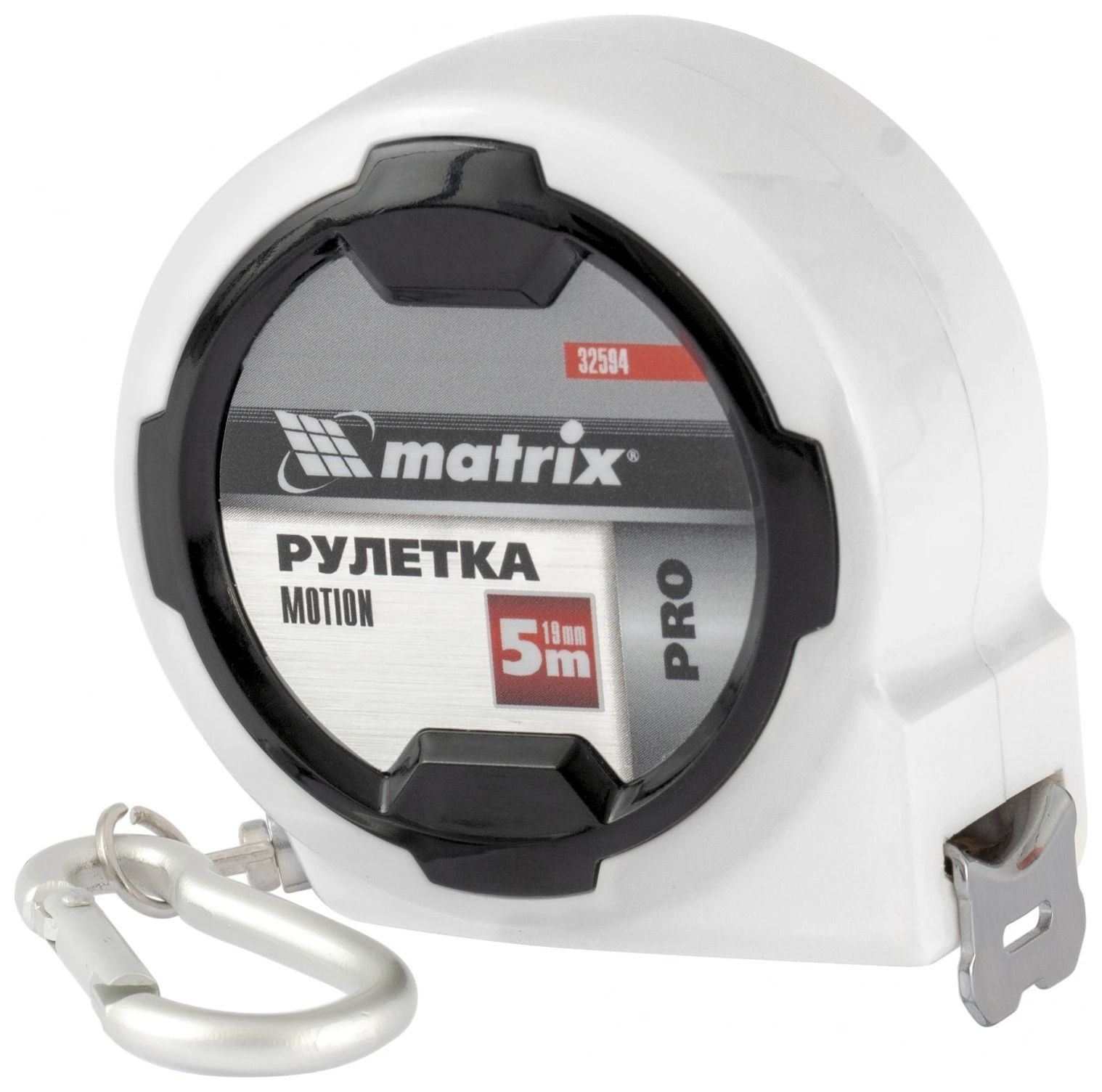 Matrix Рулетка Motion 5 м X 19 мм возможность записи карабин-держатель PRO | Инструменты