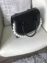 Correa con perlas para bolso de mujer, accesorio para bolso, manijas para cinturón, cadena de cuentas, piezas de mano, cierre plateado/dorado/negro