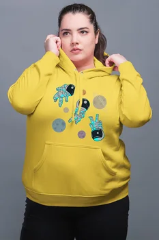 

Angemiel Wear PCs set Astronotçuklar Yellow Women 'S Hooded Sweatshirt