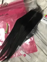 Bling-pelo liso brasileño con cierre para mujer, 2x6, pelo de bebé, parte media, cierre de pelo humano Remy, encaje suizo, Color Natural, 8-22