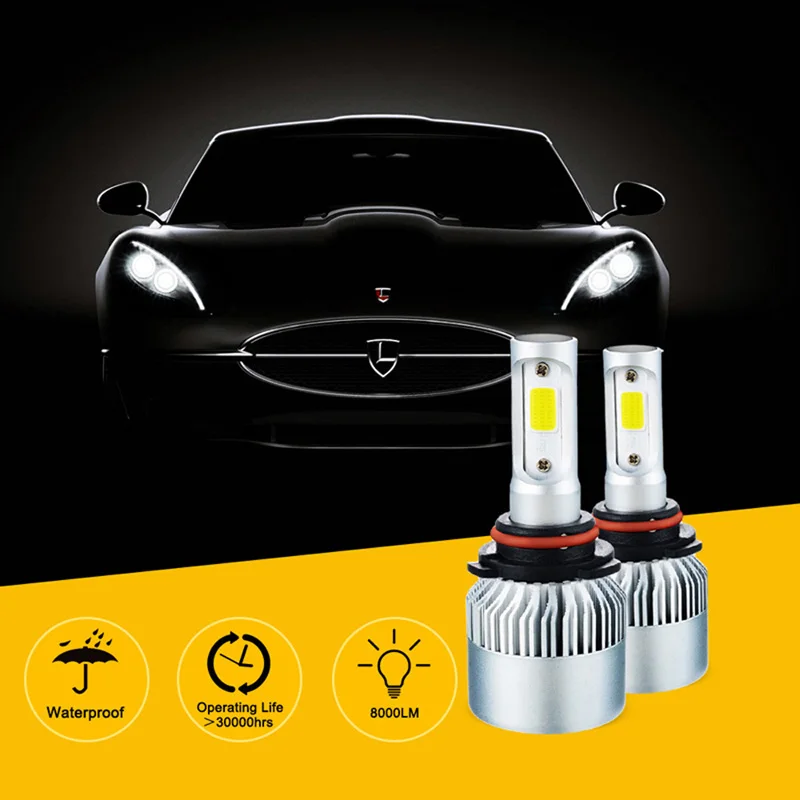 S2-H1; H3; H4; H7; H11; H13; 880/881; 9004; 9005; 9006; 9007 две серебряные Автомобильный светодиодный фары