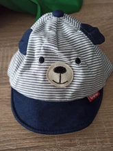 Gorro para bebé de oso de dibujos animados, gorra de béisbol algodón rayado ajustable para primavera y verano, Linda gorra de béisbol, sombrero para el sol para niños, gorros de bebé niño niña con orejas