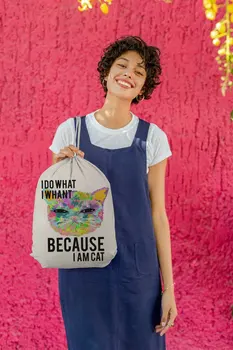 

Angemiel Bag I Do What I Want Because I Am Cat Cloth Backpack