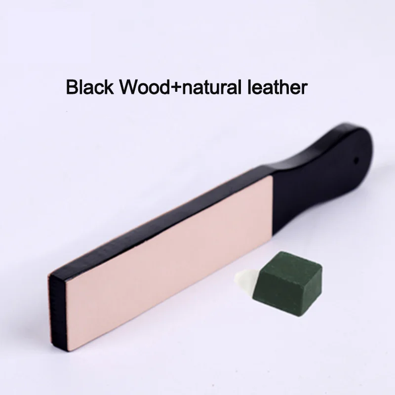 WUTA Wood Handle Leather Sharpening Strop Knife Razor Polishing