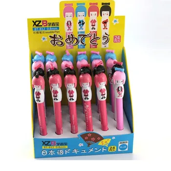

SET 24 PCS BALLPOINT PENS ERASABLE BT-812 0.8MM DECORATED GEISHA