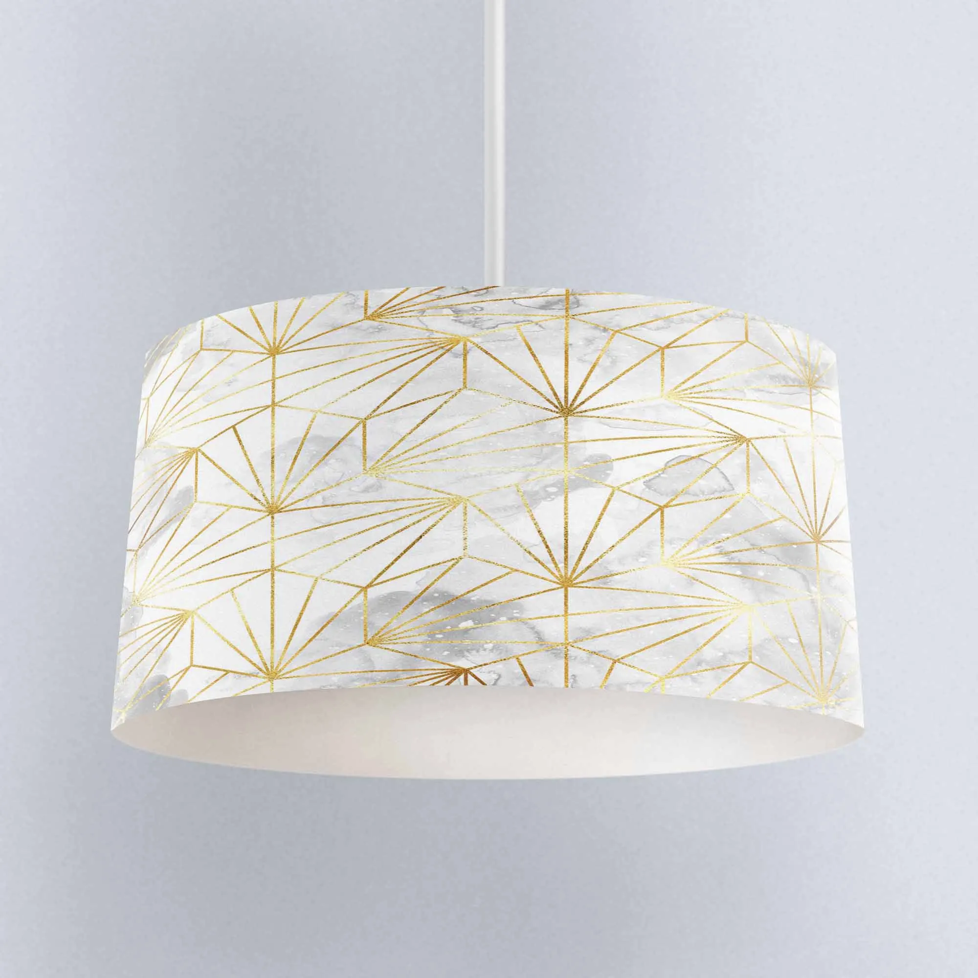 

Else Gray Clouds Yellow Lines Geometric Digital Printed Fabric Chandelier Lamp Drum Lampshade Floor Ceiling Pendant Light Shade