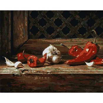 

Hs0292 painting set by the numbers 'pepper and garlic '40*50 cm