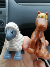 Gran accesorios de bloques de construcción para niños, animales de granja, zoo, Compatible con bloques, gato, cerdo, perro, conejo, mono, hipopótamo, oveja, juguetes para niños, regalo
