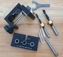 Drill-Bit Locator Puncher-Tools Doweling Jig Woodworking Adjustable for 3-In-1 with 8/15mm