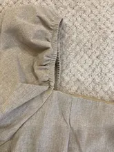 Ladies Dress Puff-Sleeve Square Collar Linen Khaki Vintage High-Waist Casual Summer Women