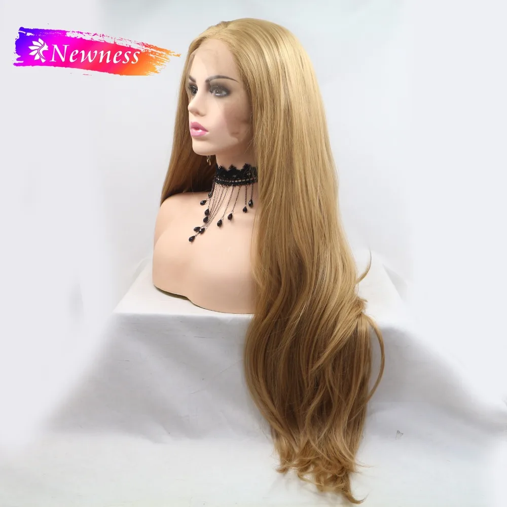 Новые шелковистые прямые светлые парики на кружеве для женщин средняя часть длинный синтетический парик с натуральной линией волос