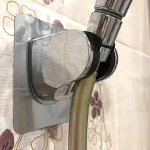Soporte de cabezal de ducha ajustable, autoadhesivo, de mano, sin taladro, sin perforación, cromado, soporte de montaje en pared
