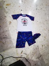 Traje de baño para niños de 3 a 15 años, 2 uds., con gorra manga corta, traje de baño